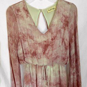 Peach Love California Pink Tie-Dye Romper